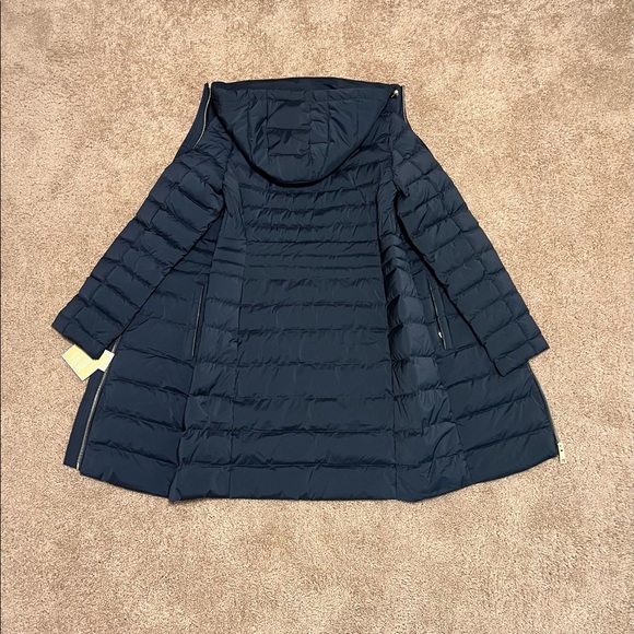 Michael Kors Coat Jacket Puffer Hooded Ultra Light Down XS Dark Navy - Picture 2 of 2